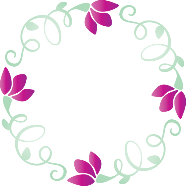 Transparent Easter Pink Circle Plant for Hello Spring for Easter