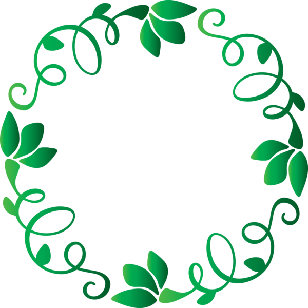 Transparent Easter Leaf Green Circle for Hello Spring for Easter