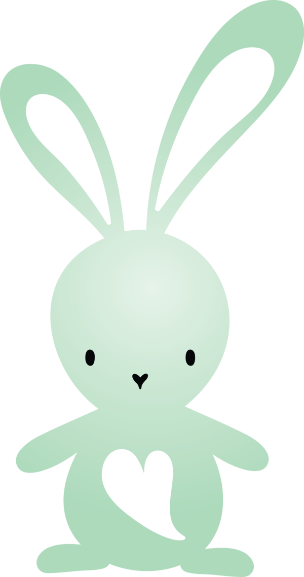 Transparent Easter Green Cartoon Rabbit for Easter Bunny for Easter