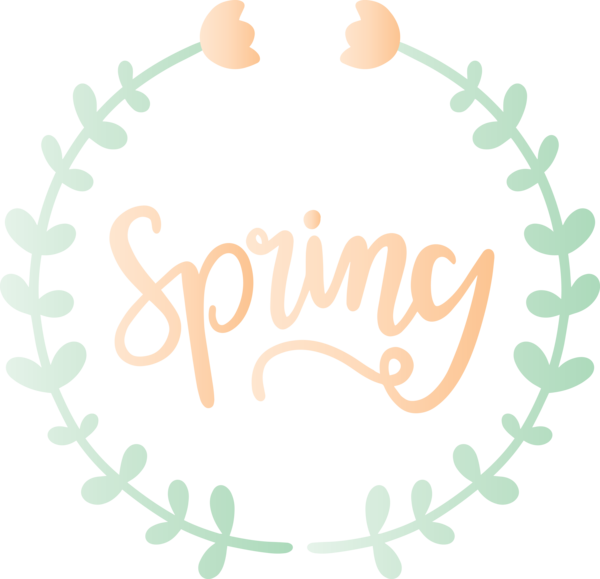 Transparent Easter Text Font Logo for Hello Spring for Easter