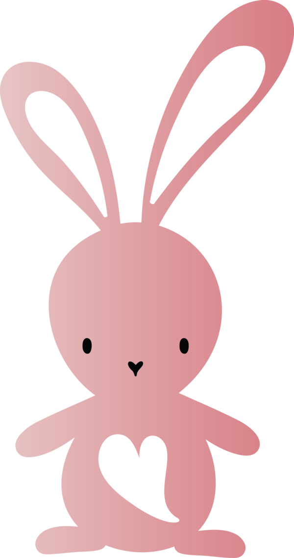 Transparent Easter Pink Cartoon Animal figure for Easter Bunny for Easter