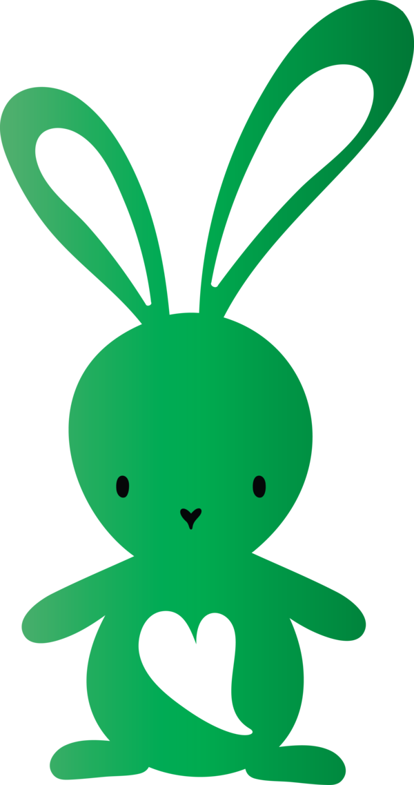 Transparent Easter Green Cartoon Line art for Easter Bunny for Easter