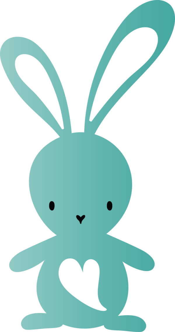 Transparent Easter Green Turquoise Cartoon for Easter Bunny for Easter