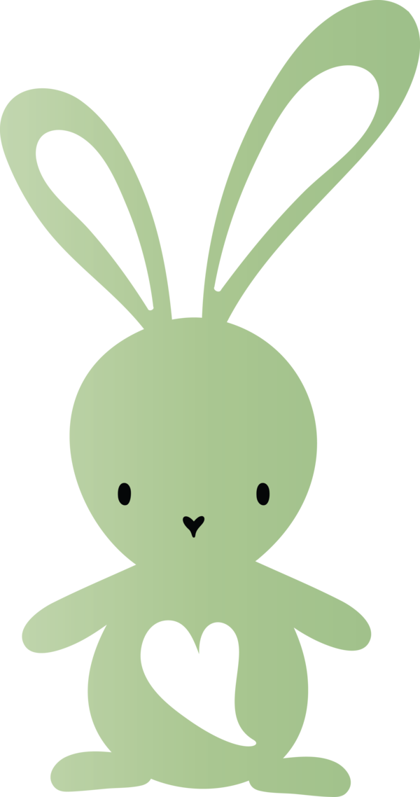Transparent Easter Green Cartoon Leaf for Easter Bunny for Easter