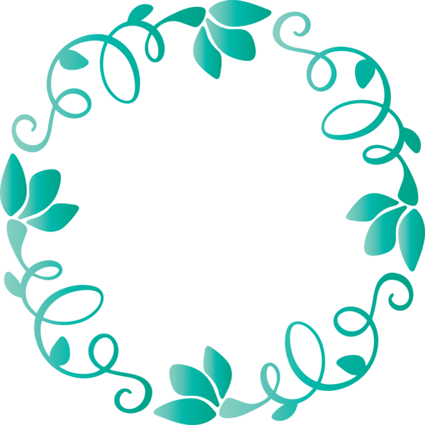 Transparent Easter Leaf Aqua Circle for Hello Spring for Easter