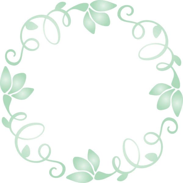 Transparent Easter Leaf Circle Plant for Hello Spring for Easter