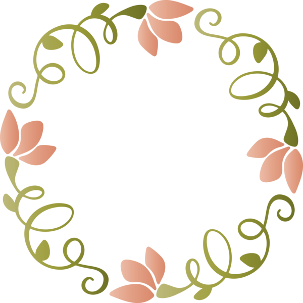 Transparent Easter Leaf Circle Floral design for Hello Spring for Easter