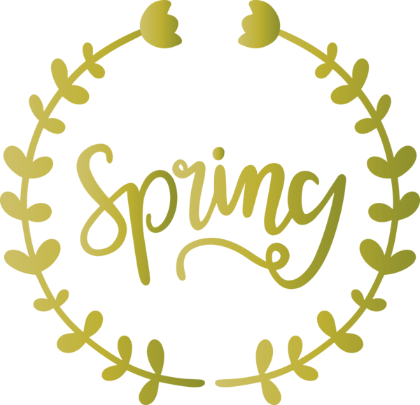 Transparent Easter Text Font Circle for Hello Spring for Easter