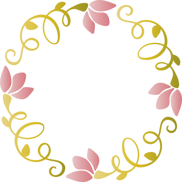 Transparent Easter Pink Leaf Circle for Hello Spring for Easter