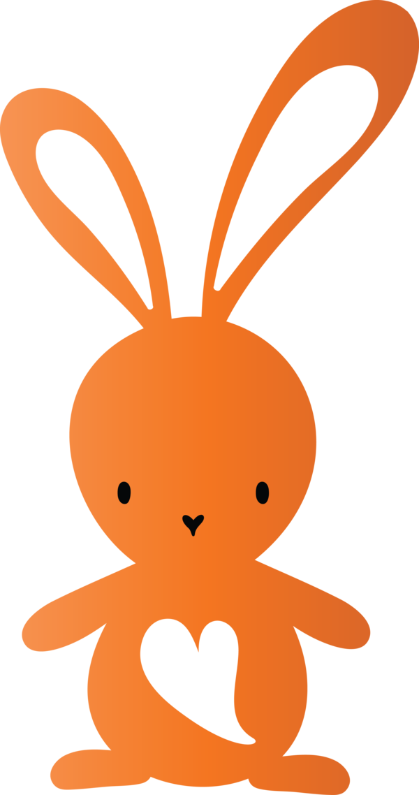 Transparent Easter Orange Cartoon Animal figure for Easter Bunny for Easter