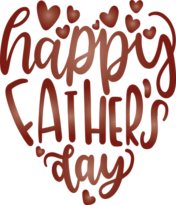 Transparent Father's Day Font Text Logo for Happy Father's Day for Fathers Day