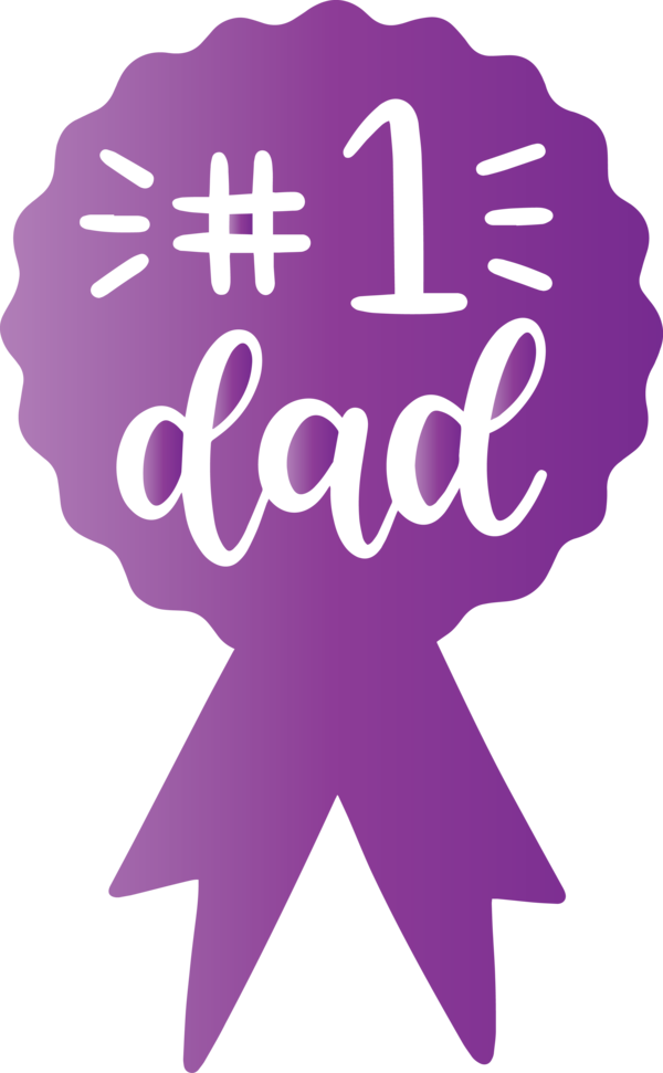 Transparent Father's Day Purple Font Logo for Happy Father's Day for Fathers Day