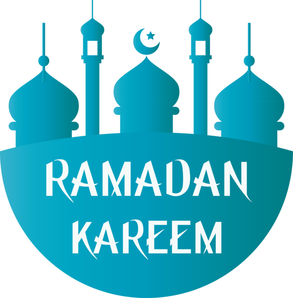 Transparent Ramadan Turquoise Aqua Logo for EID Ramadan for Ramadan