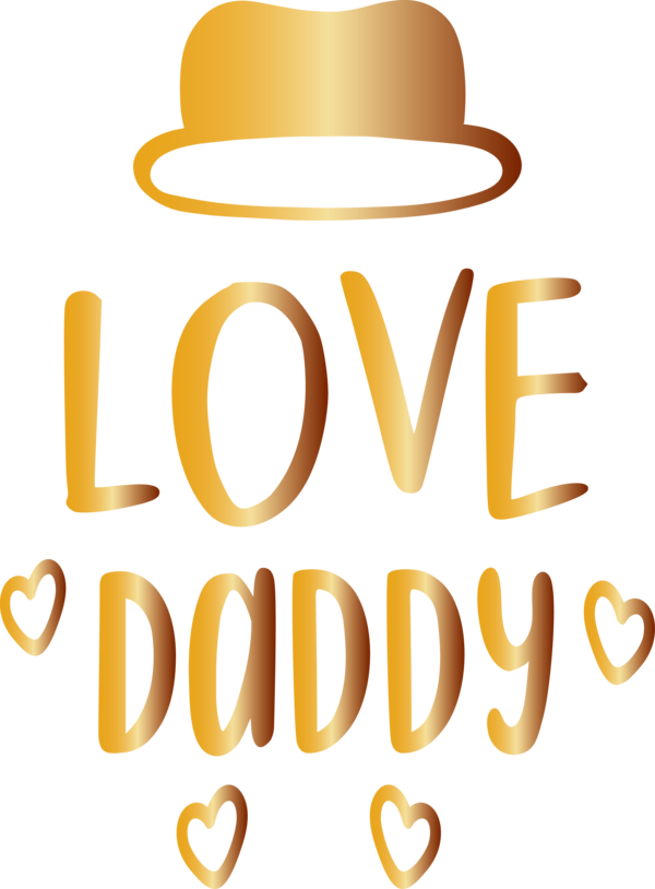Transparent Father's Day Text Font Yellow for Happy Father's Day for Fathers Day