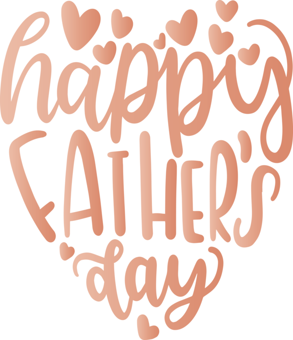 Transparent Father's Day Font Text Heart for Happy Father's Day for Fathers Day