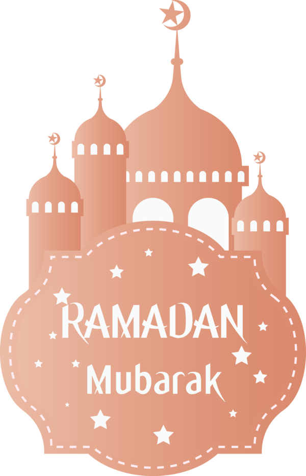 Transparent Ramadan Font Logo Peach for EID Ramadan for Ramadan