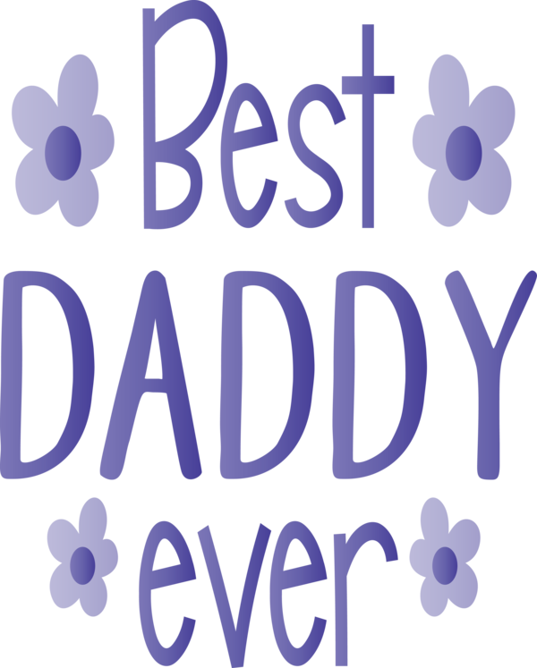 Transparent Father's Day Text Font Purple for Happy Father's Day for Fathers Day