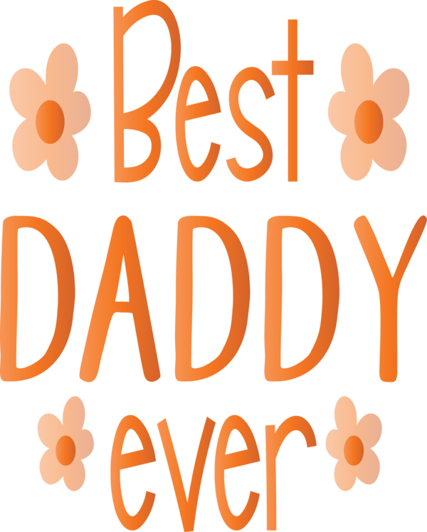 Transparent Father's Day Orange Text Font for Happy Father's Day for Fathers Day