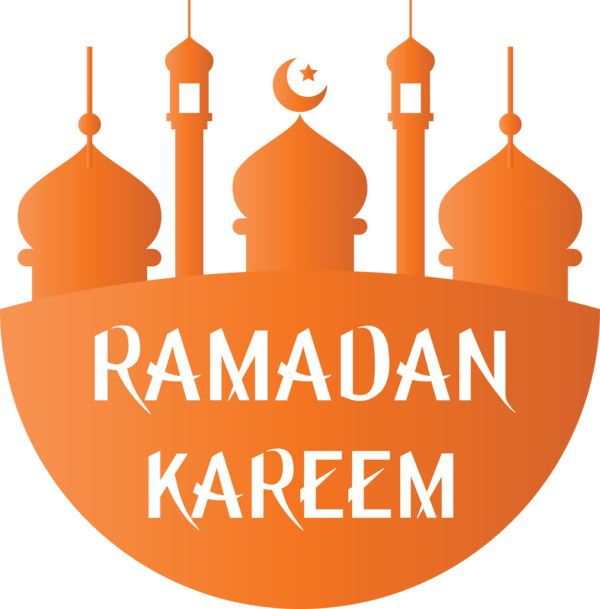 Transparent Ramadan Orange Logo Font for EID Ramadan for Ramadan