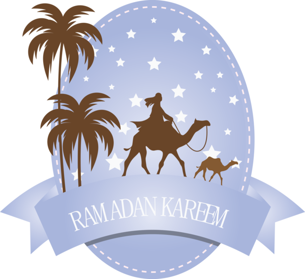 Transparent Ramadan Logo Palm tree Label for EID Ramadan for Ramadan