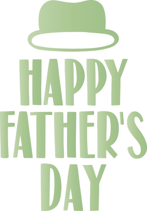 Transparent Father's Day Green Hat Font for Happy Father's Day for Fathers Day