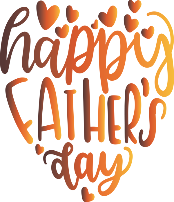 Transparent Father's Day Font Text Logo for Happy Father's Day for Fathers Day