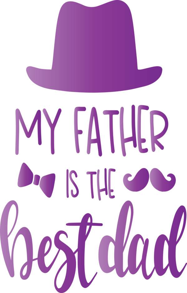 Transparent Father's Day Clothing Purple Font for Happy Father's Day for Fathers Day