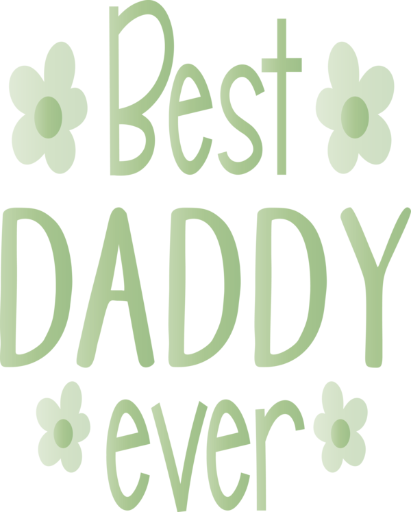 Transparent Father's Day Green Text Font for Happy Father's Day for Fathers Day