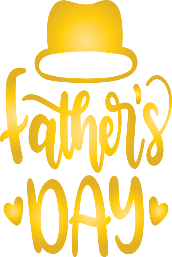 Transparent Father's Day Yellow Text Font for Happy Father's Day for Fathers Day