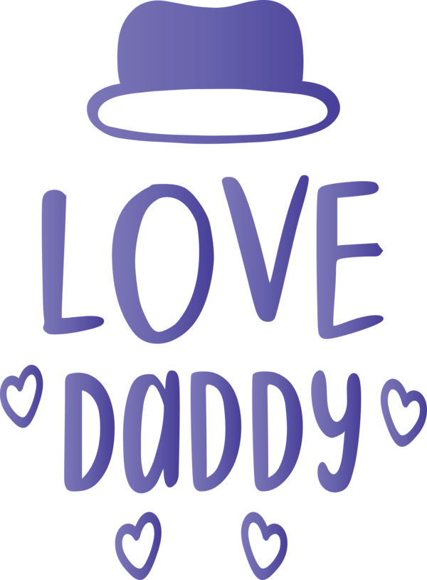 Transparent Father's Day Font Text Purple for Happy Father's Day for Fathers Day