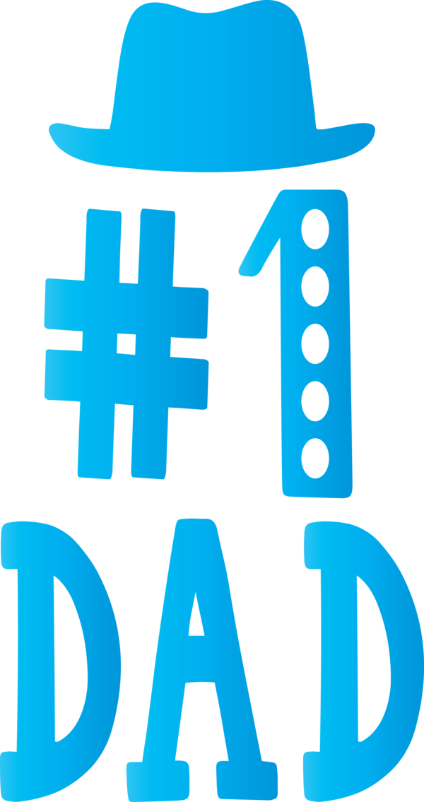 Transparent Father's Day Text Aqua Turquoise for Happy Father's Day for Fathers Day