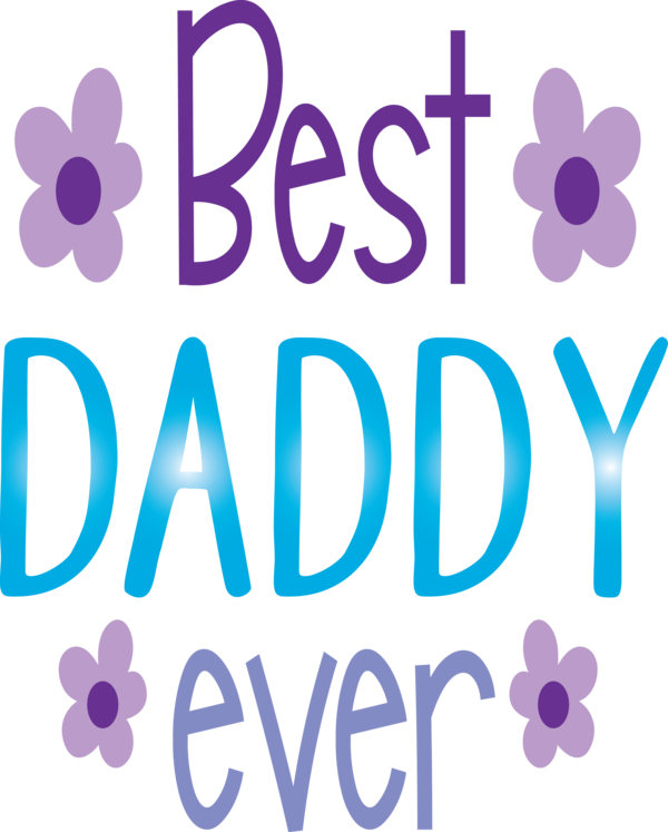 Transparent Father's Day Text Purple Font for Happy Father's Day for Fathers Day