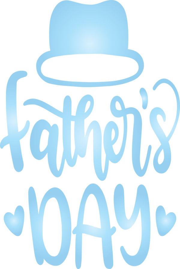 Transparent Father's Day Text Font Aqua for Happy Father's Day for Fathers Day