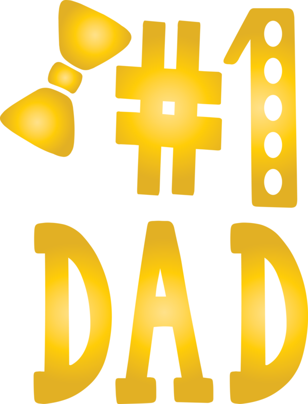 Transparent Father's Day Yellow Text Font for Happy Father's Day for Fathers Day