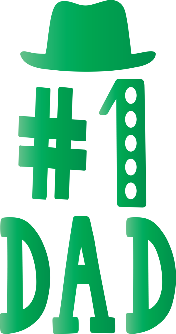 Transparent Father's Day Green Text Font for Happy Father's Day for Fathers Day