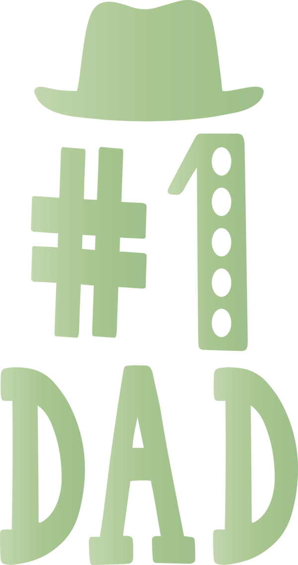 Transparent Father's Day Green Text Font for Happy Father's Day for Fathers Day