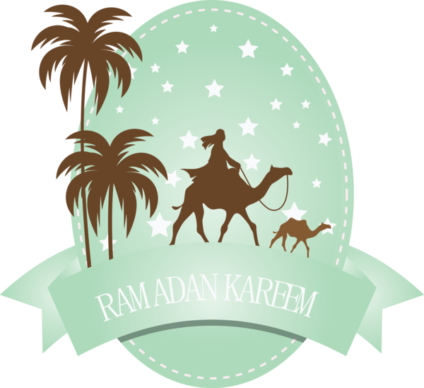 Transparent Ramadan Logo Horse Palm tree for EID Ramadan for Ramadan