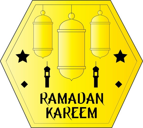 Transparent Ramadan Yellow Line Sign for EID Ramadan for Ramadan