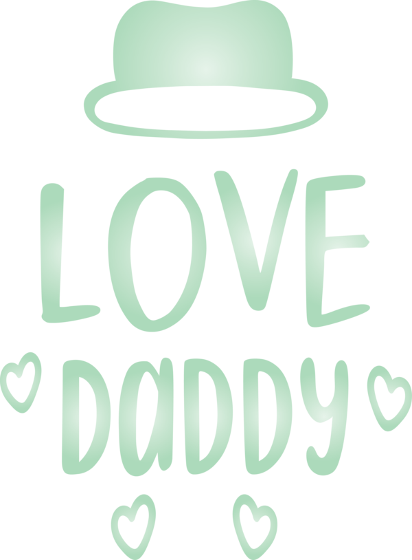 Transparent Father's Day Green Text Font for Happy Father's Day for Fathers Day