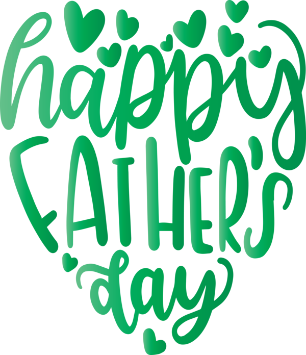 Transparent Father's Day Green Font Text for Happy Father's Day for Fathers Day