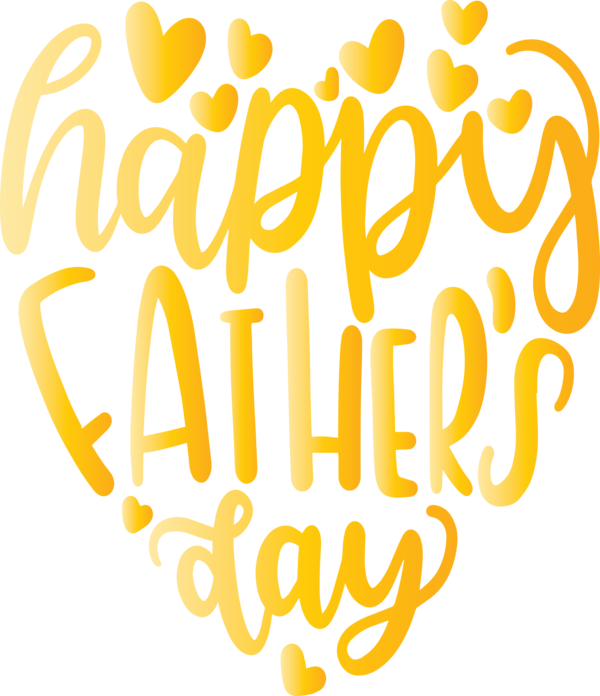 Transparent Father's Day Text Yellow Font for Happy Father's Day for Fathers Day