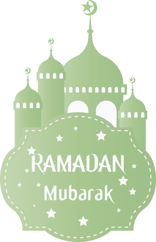 Transparent Ramadan Green Font Mosque for EID Ramadan for Ramadan