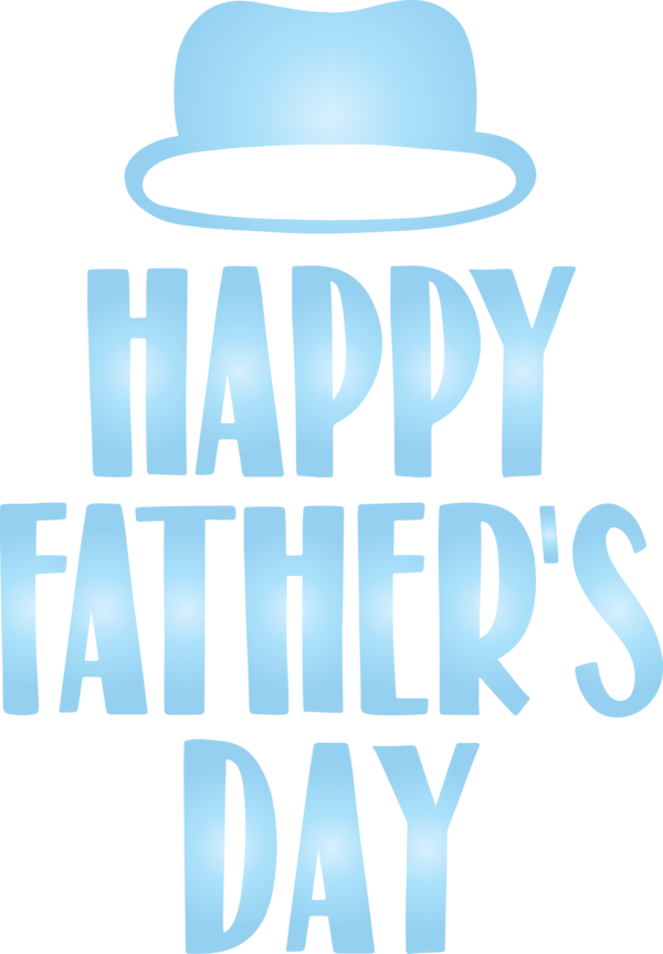 Transparent Father's Day Text Aqua Turquoise for Happy Father's Day for Fathers Day