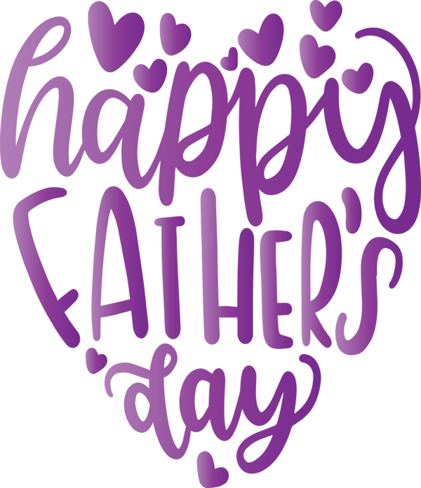 Transparent Father's Day Text Font Purple for Happy Father's Day for Fathers Day