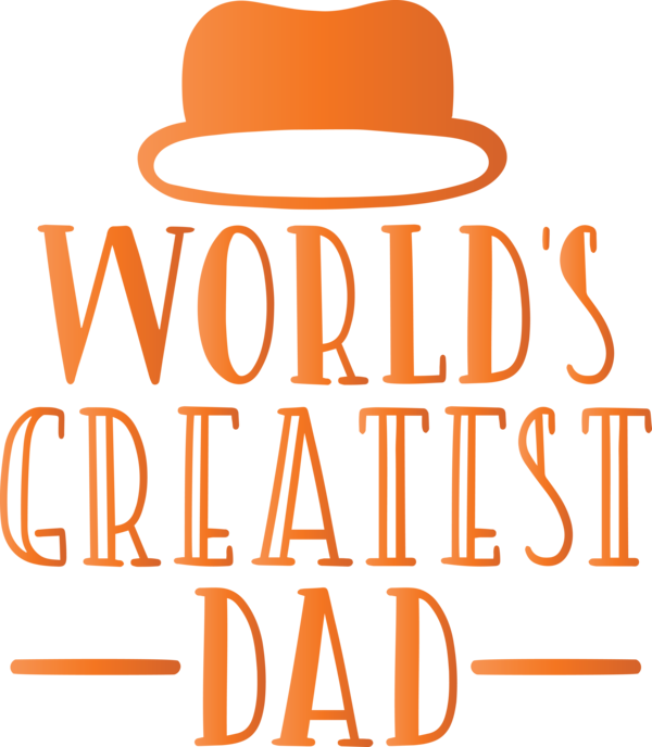 Transparent Father's Day Font Orange Text for Happy Father's Day for Fathers Day