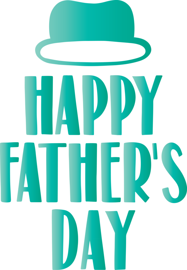Transparent Father's Day Green Turquoise Font for Happy Father's Day for Fathers Day