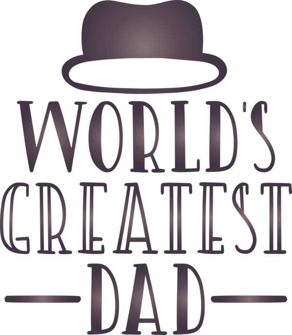 Transparent Father's Day Font Hat Cowboy hat for Happy Father's Day for Fathers Day