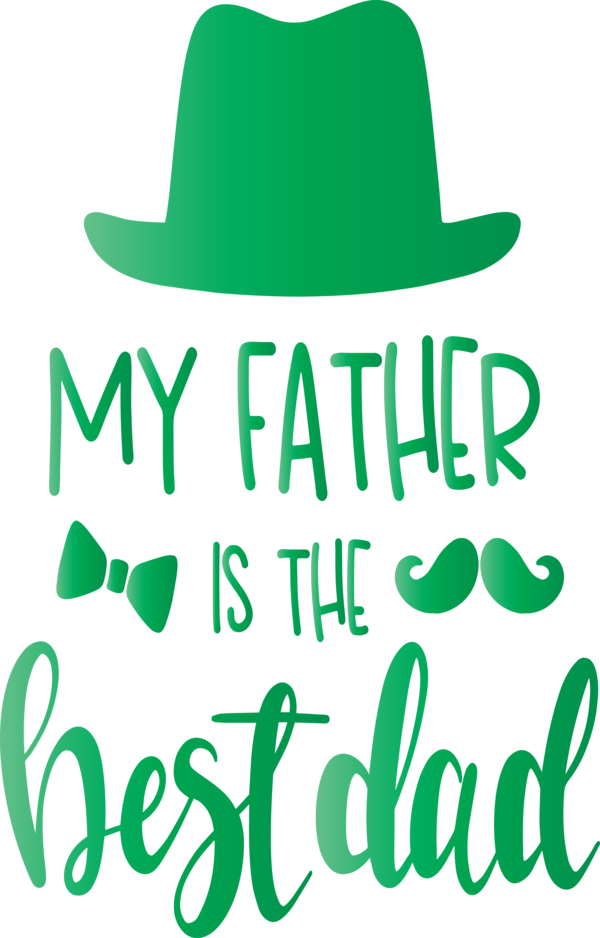 Transparent Father's Day Green Clothing Text for Happy Father's Day for Fathers Day