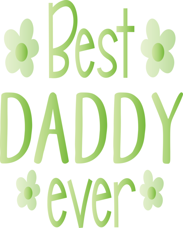 Transparent Father's Day Green Text Font for Happy Father's Day for Fathers Day