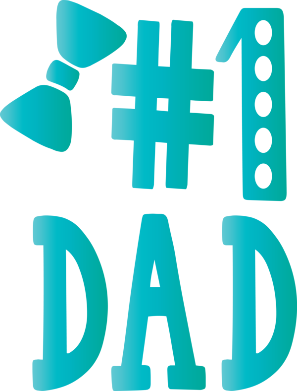 Transparent Father's Day Turquoise Text Font for Happy Father's Day for Fathers Day